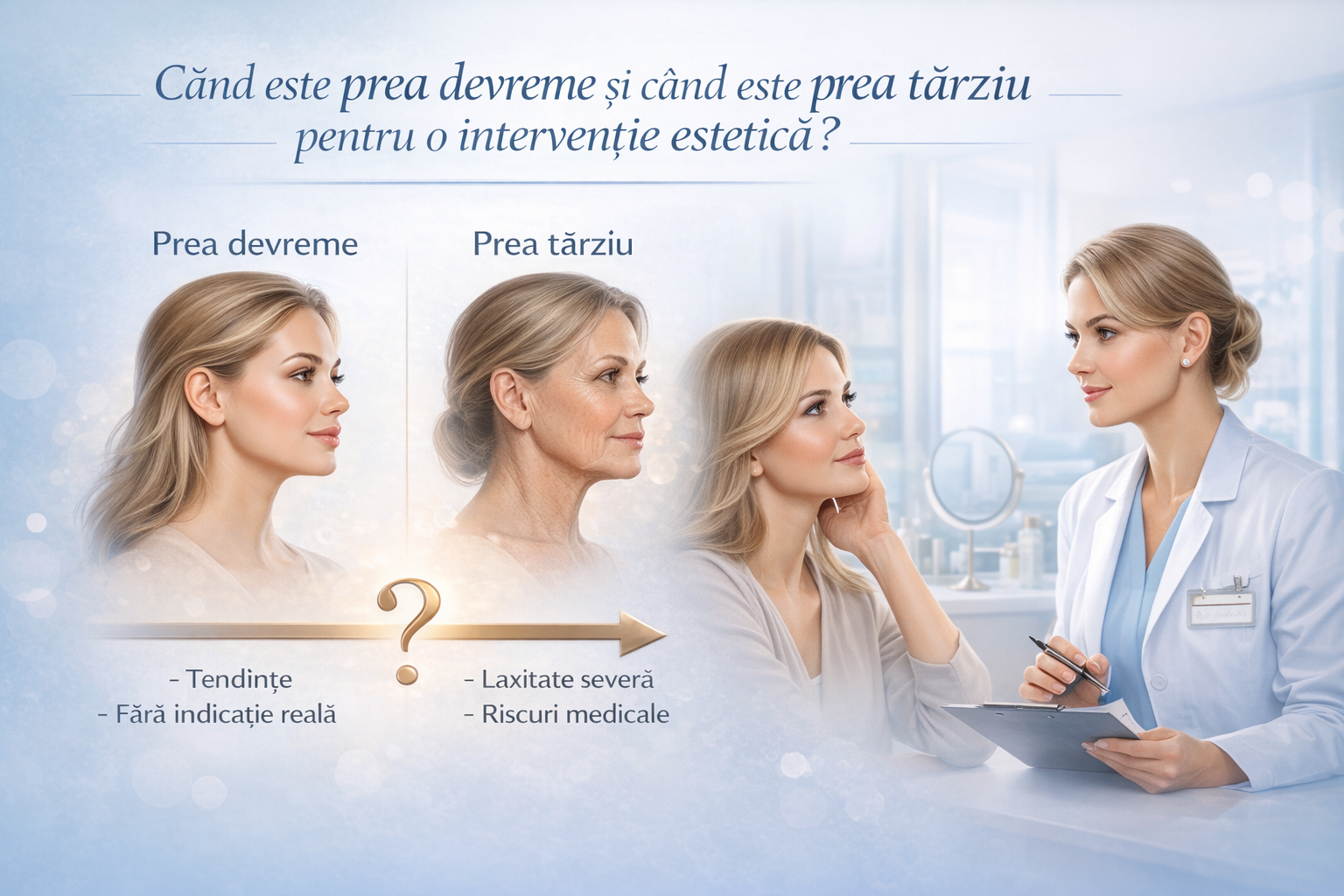 Când este prea devreme și când este prea târziu pentru o intervenție estetică?